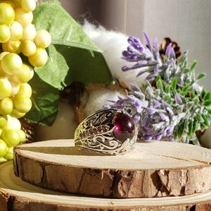 ⚫ Rhodolite Garnet Sterling Silver Ring